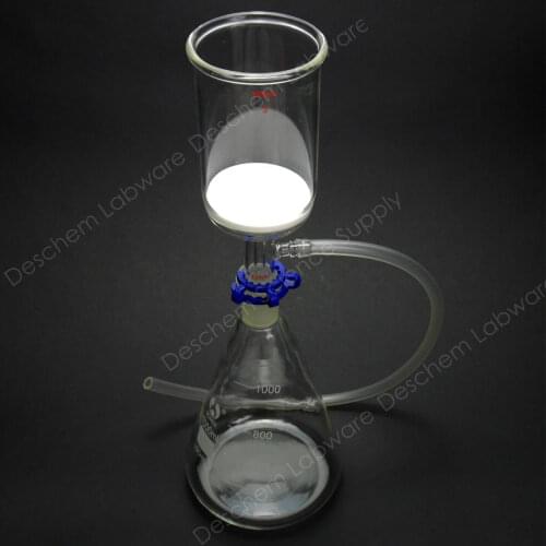 1000ml,Glass Suction Filter Kit,350ml 70m Buchner Funnel & 1L Erlenmeyer Flask