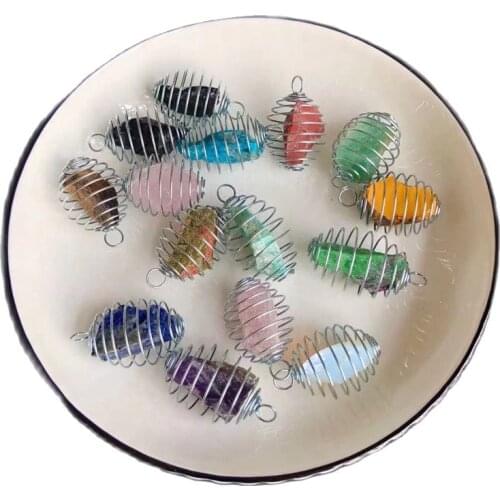 Raw Crystal spiral Pendant necklace Reiki rough Quartz Stone healing Pendant necklace Accessories for graduation gifts