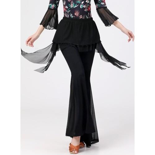 New Yoga Pants Sports Gym Pants Girls Leggings Sport Women Fitness Clothing Running Pants Dance Trousers With Chiffon Skirts