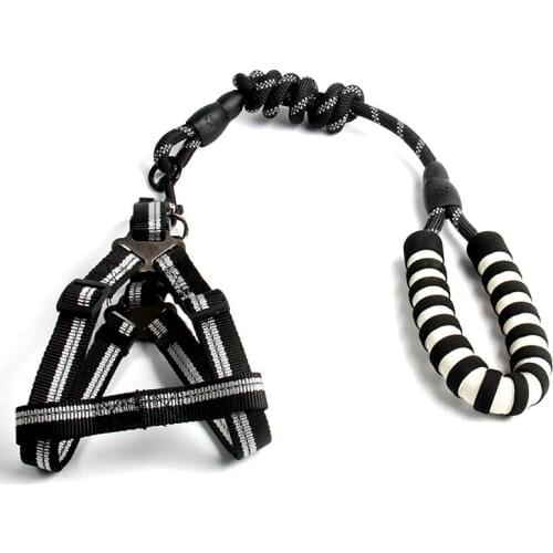 Dog Harness Strong Leash For Dogs Reflective Nylon Adjustable Harness For Small Medium Dogs Harness And Leash Set