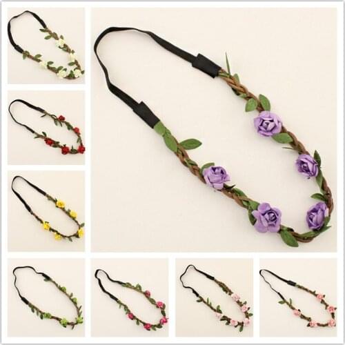 Realistic Garland Artificial Flower Vine Rattan For DIY Wedding Decoration Foliage Wreath Flower Bridal adornment Hair hoop