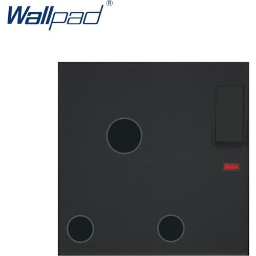 Wallpad Luxury 3 Pin 15A UK Socket With Switch Electric Outlet Function Key For Wall White And Black Plastic Module Only