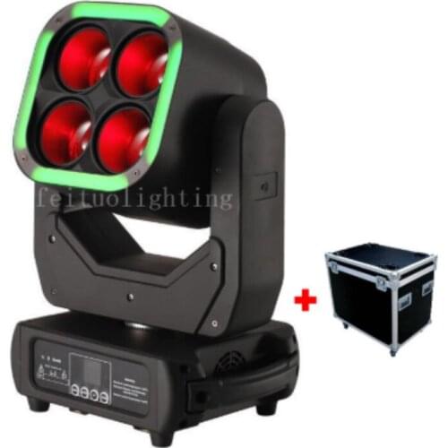 With Fly CASE New Design 4X60W RGBW LED Wash Beam Moving Head Zoom Light Show DMX DJ Club Stage LED Lighting