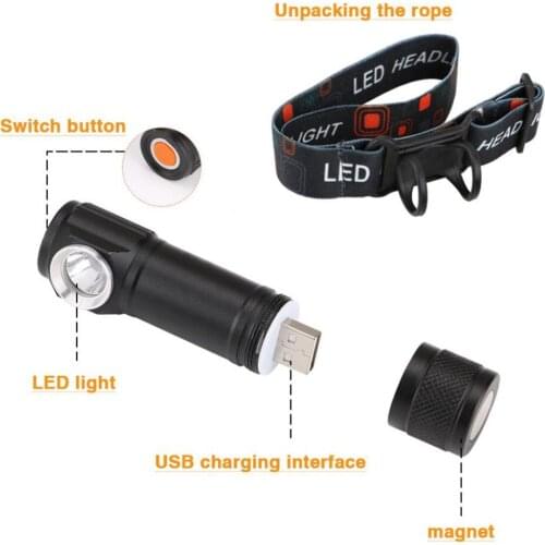 Headlamps LED Head Flashlight Head-Mounted Torch Wear-resisting Ultralight