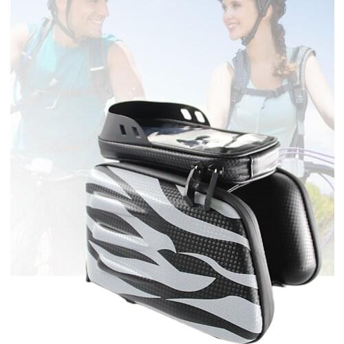 Rainproof MTB Bicycle Bag Cycling Frame Front Top Tube Touchscreen Phone Bag Reflective Phone Case For Smartphone Under 6.2 Inch
