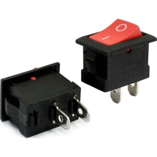 YOCOMYLY 100pcs 21x15mm Red Button Rocker Switch SPST Snap in Mount 6A 250VAC 10A 125VAC