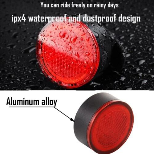 5 Mode Bike Tail Light USB Rechargeable Bicycling Rear Light Lamp Waterproof Mountain Bike Smart Brake Warning Light LED Light