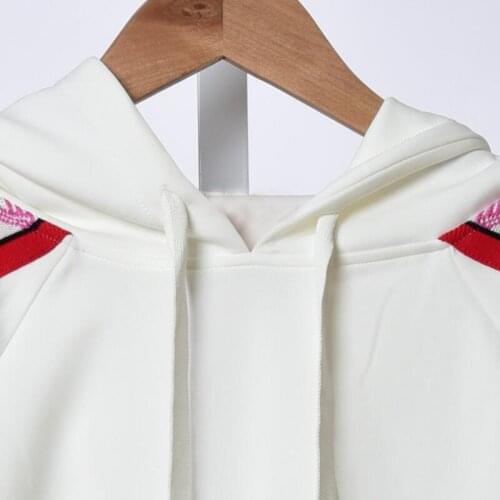 Women Hoodie 2020 Spring and Summer Casual Printed Floral Side Strip Drawstring Hooded Stitching Letters Womens Sweater