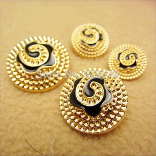 10pcs Gold color 15mm/18mm/22mm/25mm metal wholesale fashion buttons metal, garment accessories,JR5414