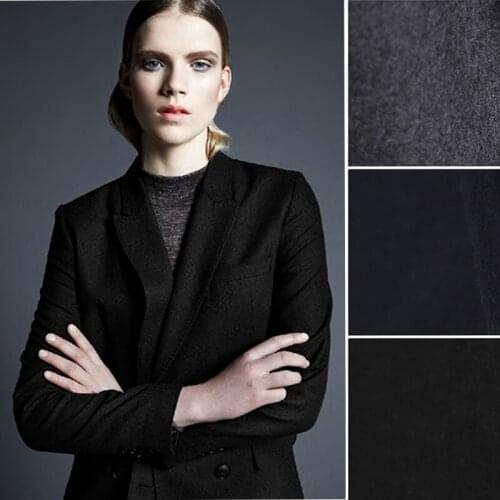 150CM Wide 480G/M Thin Black Blue Gray Wool Fabric for Spring and Autumn Suit Dress Outwear Overcoat Jacket E592