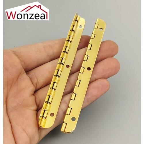 2pcs/Lot Long Hinge Golden Color L100*W9mm for Furniture Hardware Accessories Iron Hinge for Jewelry Box