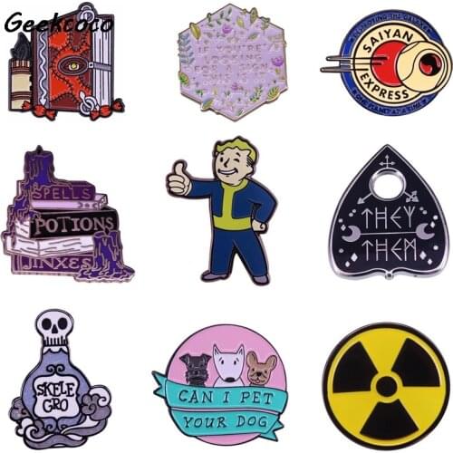 20pcs/lot J2591 Funny Enamel Pins and Brooches for Women Men Anime Lapel pin backpack bags badge Collection Gifts