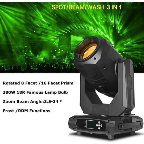 380W 18R Lyre Beam Spot Wash 3IN1 Moving Head Light Beam 380W 18R Beam Stage Light Effect Dj Laser Lights DMX Disco Light Party