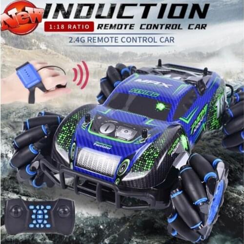 4WD Gesture Sensor Dual Remote Control Car 2.4G 1:18 360 Degree Rotating Off-Road Climbing Car With Music And Light Toy Car Gift