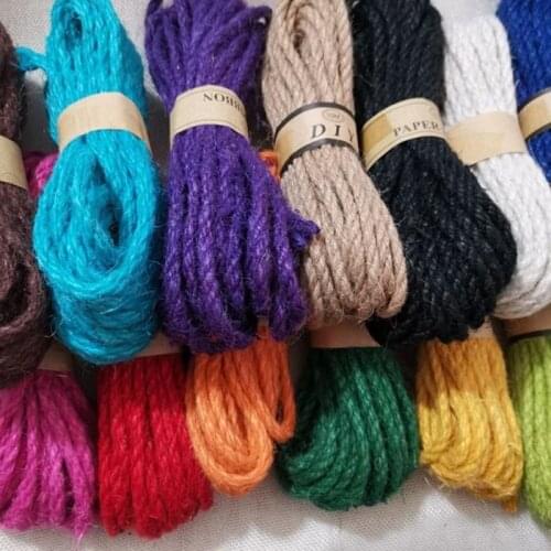 Diy 5mm Color Hemp Rope Thick Bar Retro Decorative Cat Climbing Frame Binding Kindergarten Ring Creation Handmade Rope