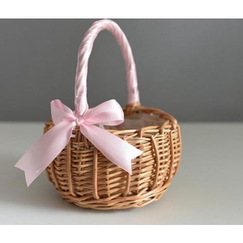 50% Hot Sales!!! Woven Baskets Eco-friendly Multi-functional Wicker Handle Woven Wicker Basket for Anniversary