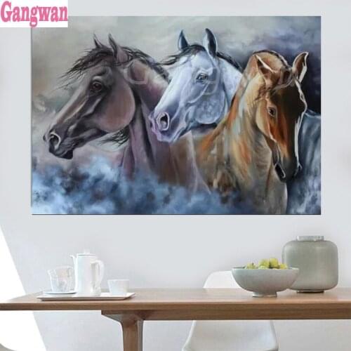 5d diamond painting horse mosaic painting diamond embroidery diy full square animal diamond art 3d round drill office decoration