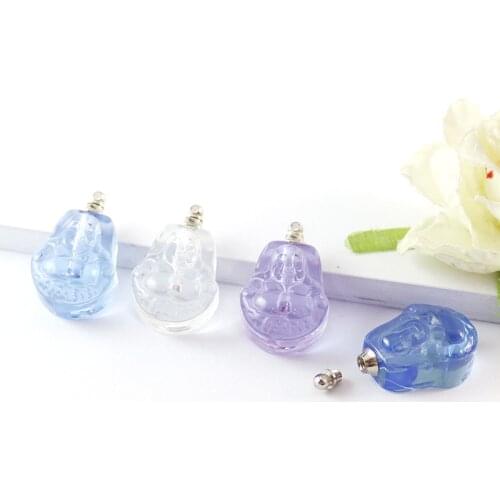 6PCS Buddha Crystal vial pendant Mini Perfume Essential oil bottle necklace jewelry pendant name on rice charms Pendants
