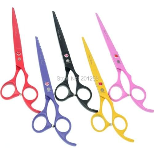 7.0" Barber Hair Cutting Scissors Thinning Shear Japan Steel Purple Dragon Professional Hair Clipper Curved Pet Scissors LZS0648
