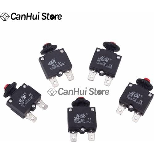 MR1 2A 3A 5A 6A 7A 8A 10A 15A 20A Circuit Breaker Overload Protector Switch Fuse Overload Overcurrent ST-1 Reset Insurance WP-01