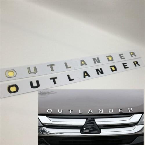 Car Decoration For Mitsubishi Outlander Front Hood Grill Emblem Bonnet Logo Letters Symbol Badges Decal