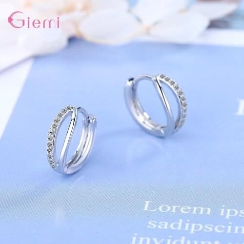 Shiny Crystal Round Ring Fine Jewelry Exquisite Geometric 925 Sterling Silver Finger Ring Charm Jewelry Party Gifts