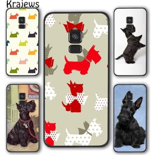 Krajews Black Scottish Terrier Dog Puppy Phone Case Cover For Samsung Galaxy S5 S6 S7 edge S8 S9 S10 E lite S20 plus ultra Note