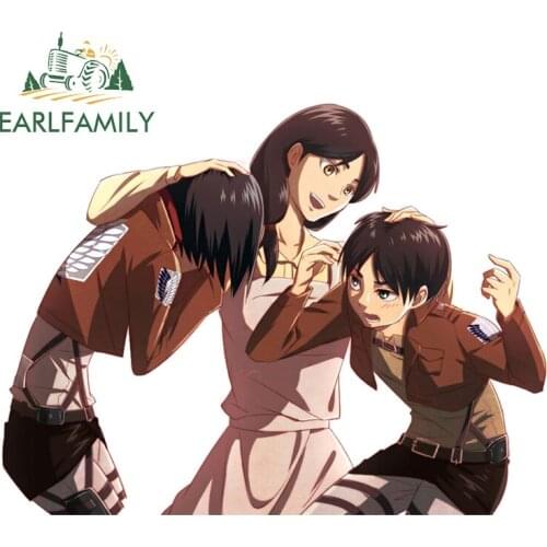 EARLFAMILY 13cm x 9.9cm For Attack on Titan Car Decal Refrigerator Car Stickers Graffiti Sticker Waterproof Occlusion Scratch