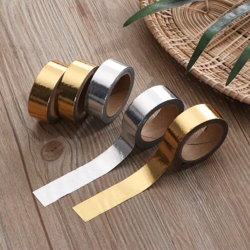 Silver Golden Paper Crafts Hot Stamping Tape Colour DIY Scrapbooking Adhesive Tape Stationery Christmas Diary Decorative Kawaii