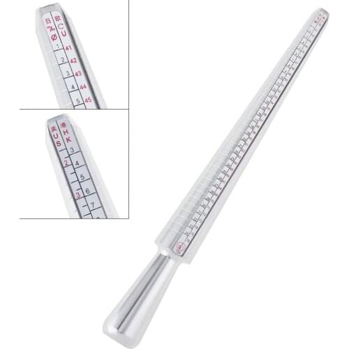HK / US / EU / JPN Degree Standard Four-yard Aluminum Alloy Ring Stick Measurement Tool with Four-types Scale