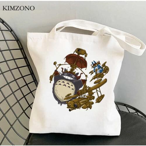 Studio Ghibli Totoro shopping bag cotton reusable handbag eco recycle bag bag shoping sac cabas net bolsa compra sac tissu