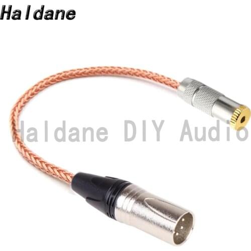Haldane 3.5mm TRRS Balanced Female to 4pin XLR Balanced Male OCC Single Crystal Copper Audio Adapter Cable 3.5 to XLR Connector