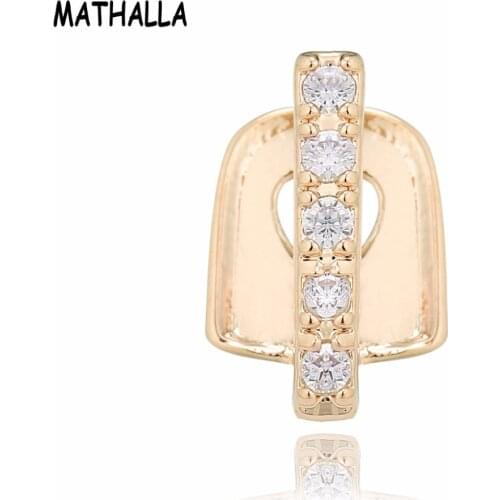 Creative New Style Grillz With Drill Gold Strip Braces Hip - hop Stick Single Braces Grillz