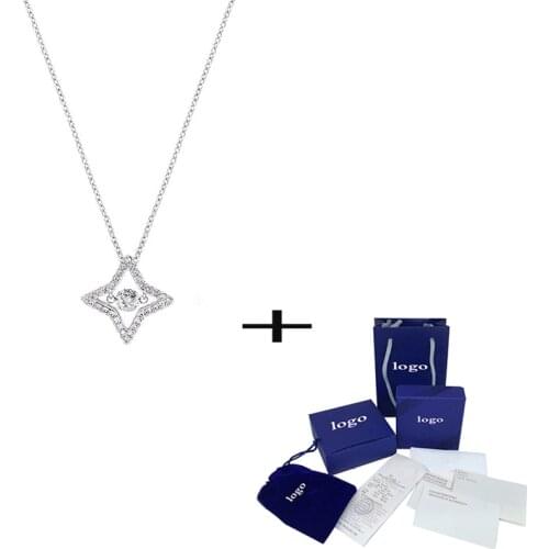 SWA 2019 New Fashion Shiny Dance Star Necklace Crystal Lady Jewelry Send Girlfriend Anniversary Wedding Gift