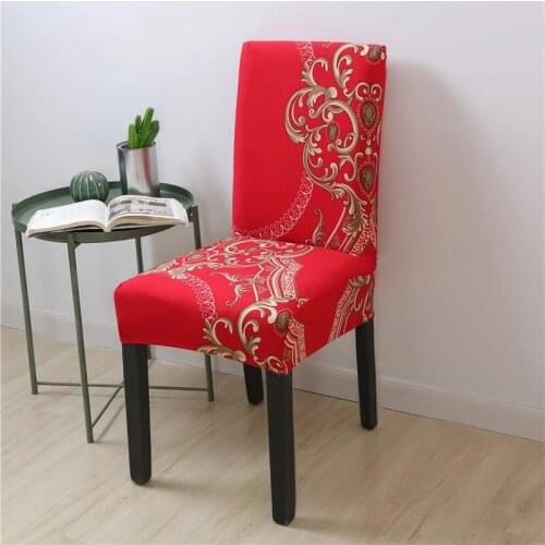 2021 New Spandex Chair Covers Printed Dining Room Stretch Seat Cover Chair Protective Case for Restaurant Banquet Kitchen Hotel