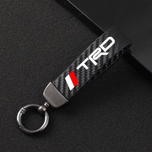 New Carbon Fiber Car Styling Keychain 4s Shop Fine Gift Key Ring For Toyota TRD VIOS Avensis Auris Hilux Corolla Camry RAV4
