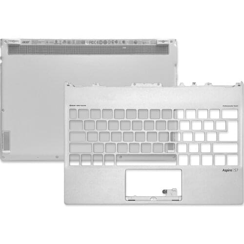 NEW Laptop Palmrest Upper Top Case/Bottom Cover For Acer Aspire S7-191 Series Top Case C Cover Silver