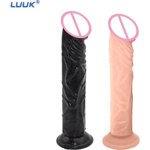 LUUK 21CM Realistic Dildo Soft Feeling Skin Penis Sex Toy for Women Masturbator with Powerful Suction Cup Stiff Cock Anal Plug