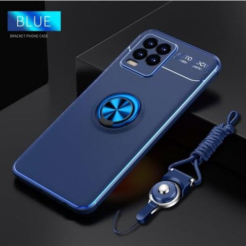 Silicone case For Realme 8 Pro Q3 case Realme C21 C20 V11 V15 5G With Strip Cover For Realme 7 Pro 6 6S C3 Q2 Finger Ring Holder