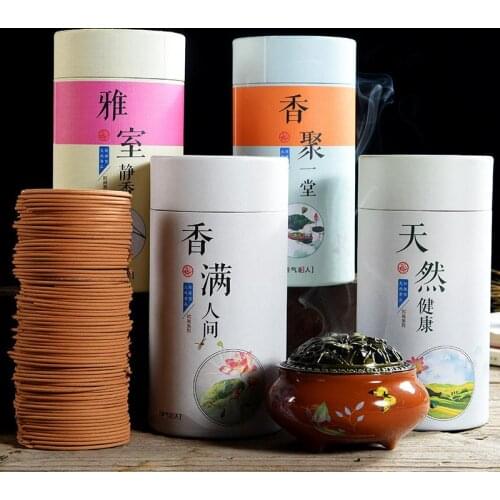 120pcs/Box Spiral Coil Incense Fragrance Home Buddhism Relaxing Silence Meditation Fresh Air Handmade Incense Coil Aromatherapy