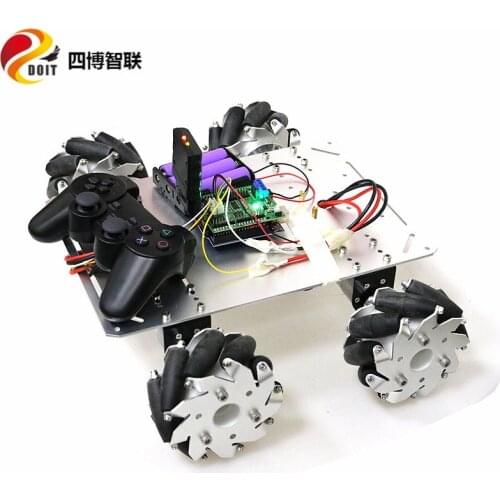 SZDOIT 4WD Large RC Robot Car Chassis Wireless Remote Control Kit 100mm McNammS Omnidirectional Wheel Wireless DIY For Arduino