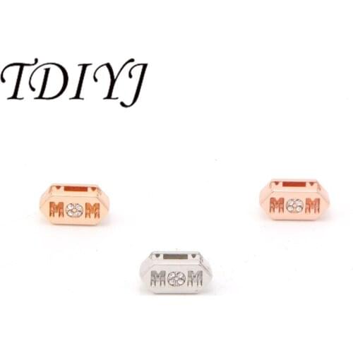 TDIYJ Newest Arrival Fashion Love Family Mom Keeper Charms for Mesh Keeper Bracelet for Women Jewelry 6pcs