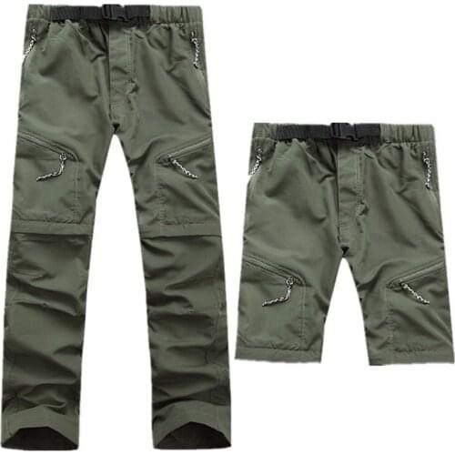 Outdoor Sports Quick-drying Pants Men Summer Hiking Climbing Trousers Camping Trekking Fishing Shorts Breathable Removable Pants