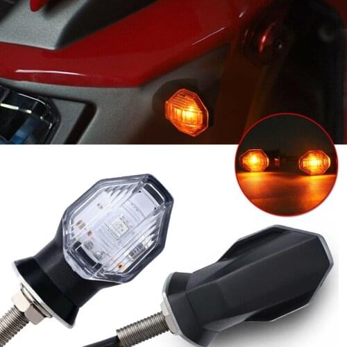 2pcs/set Universal Motorcycle Turn Signals Light Mini LED Indicator Lamps Blinker Lights Amber Accessories For Suzuki Kawasaki
