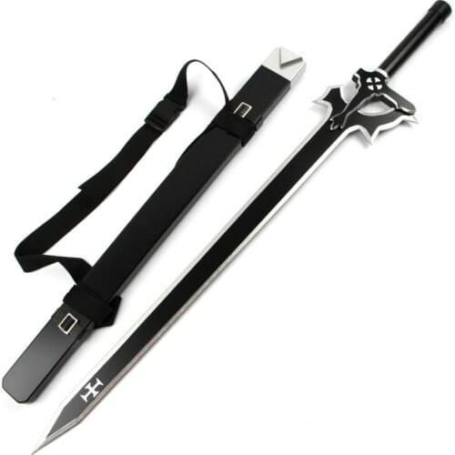 [Funny] 106cm Cosplay sword Art Online SAO 1:1 Asuna weapon Kirigaya Kazuto Elucidator/Dark Repulser wooden Sword Costume party
