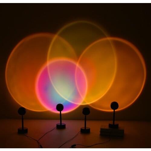 Sunset Rainbow Projection Night Lights Live Broadcast Background Like Galaxy Projector Atmosphere Rainbow Table Lamp Decoration