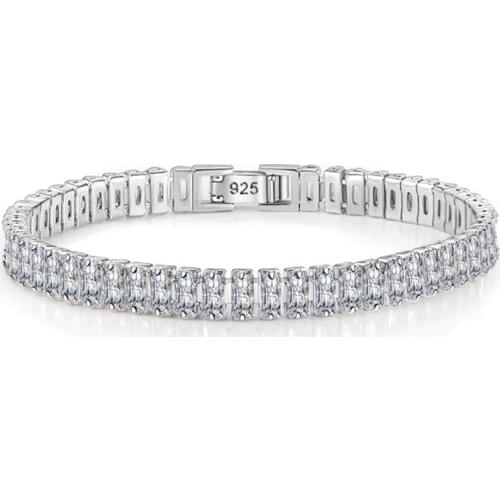 Top Quality Sterling 925 Silver Bangle For Women Jewelry Luxury Crystal Bracelet Female Party Accessories Bracelet Lady Present