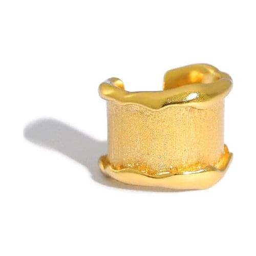 10mm*9MM ONLY 1PC (No pierced) Authentic 925 Sterling silver White/ Gold irregular Foil CLIP Earrings jEWELRY TLE1112