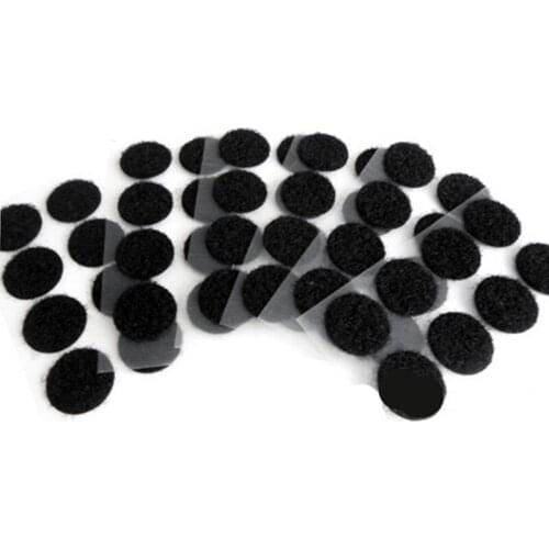 150Pairs Black White DIY Sewing 20mm Hook and High Quality Glue Nylon Sticker on Ring Loop Strong Self-Adhesive Disk Round