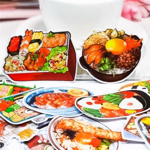 18PCS cute Japanese bento Paper Stickers Crafts And Scrapbooking stickers kids toys book Decorative sticker DIY Stationery